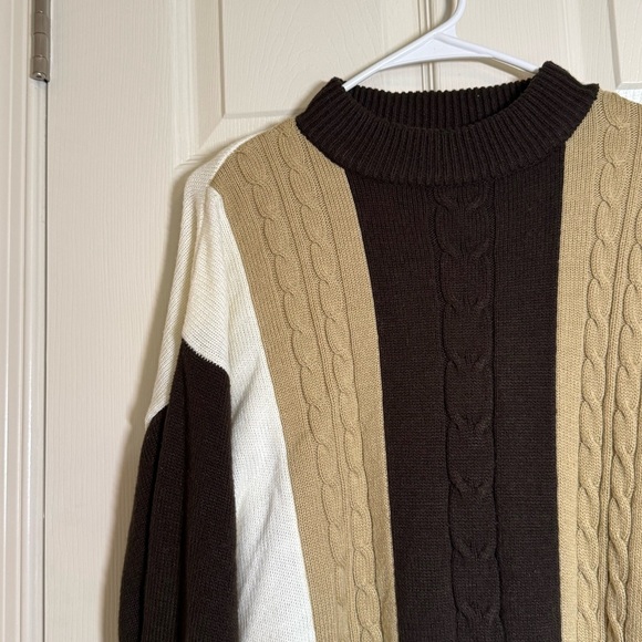 Jordan Craig Men's Turtleneck Sweater - Black, Cream, Brown - Picture 2 of 9